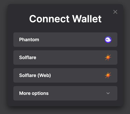 Connect wallet on solsea