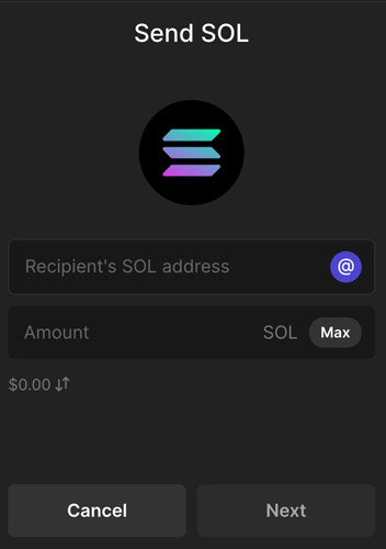 Sending Sol via Phantom wallet